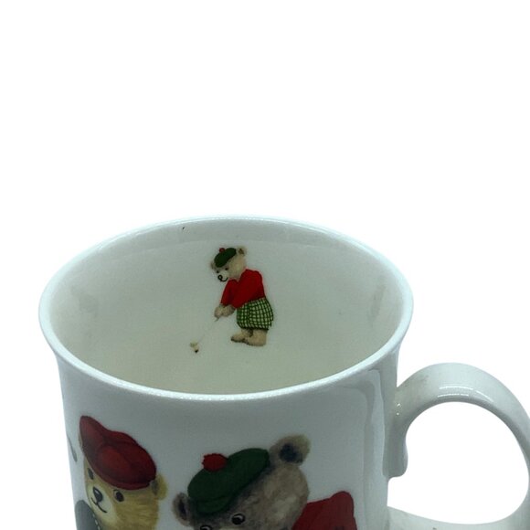 Harrods Teddy Bear Golf Themed Fine Bone China Mug Made in England 4" - Picture 5 of 7